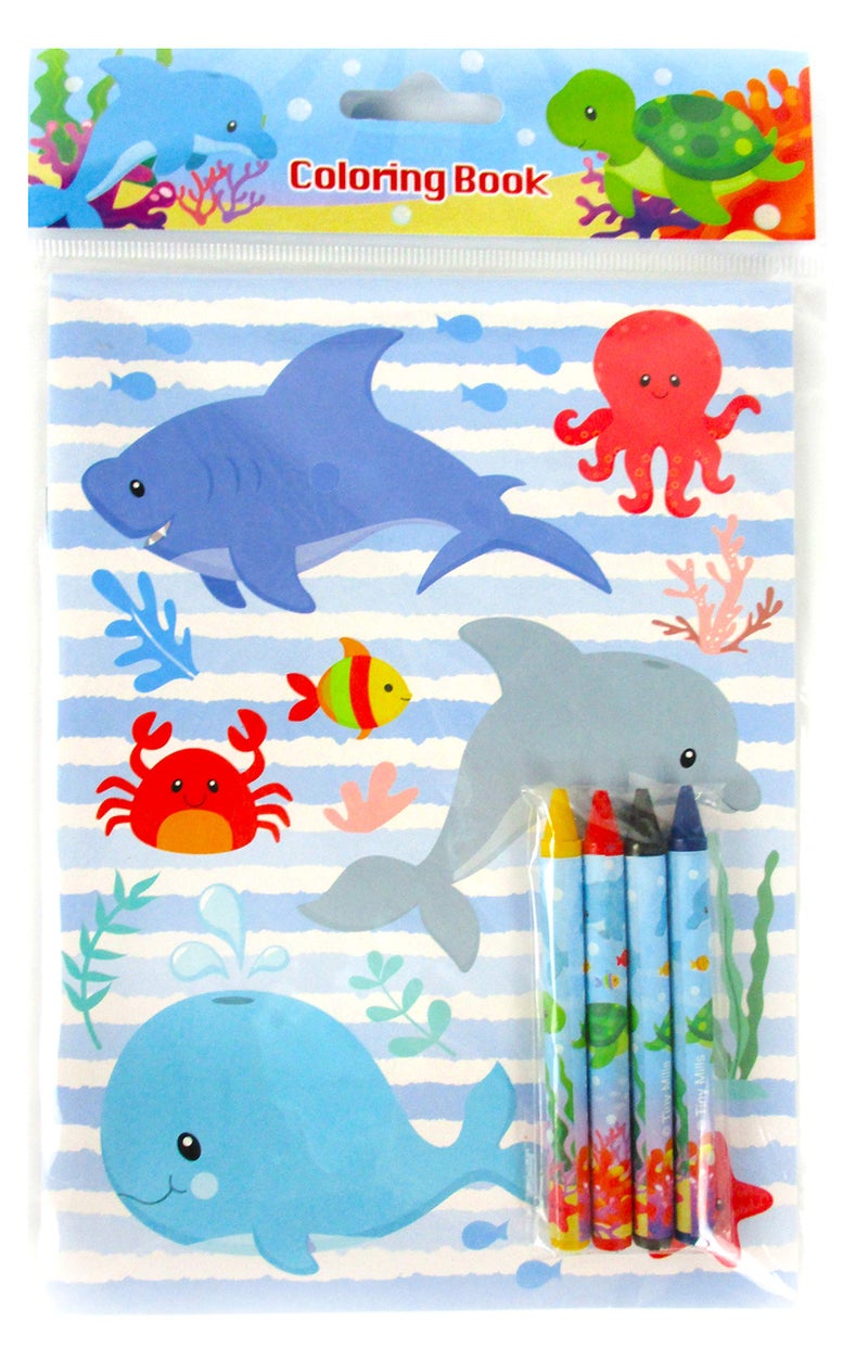 TINYMILLS Sea Turtles Animals Coloring Book Set with 12 Coloring Books and 48 Crayons Ocean Animals Birthday Party Supplies Favor Bag Filler Carnival Prizes Rewards - Image 5
